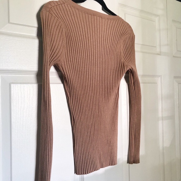 Tan Ribbed Long Sleeve - Picture 2 of 4